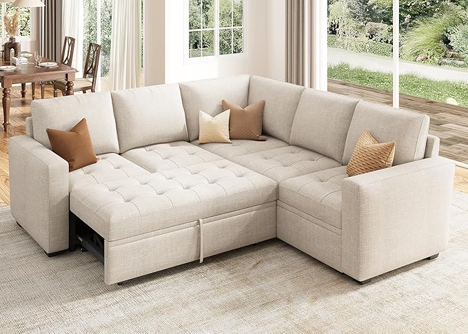 HONBAY Modular Sectional Sleeper with Storage